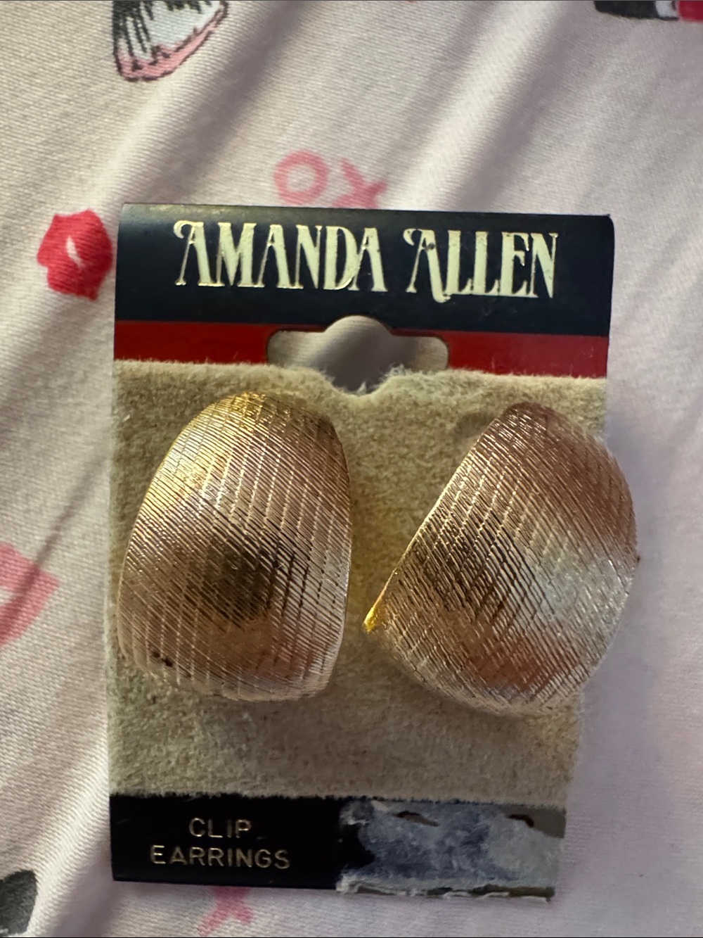 Gold-Tone Clip vtg earrings on orig card